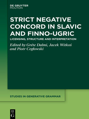 cover image of Strict Negative Concord in Slavic and Finno-Ugric